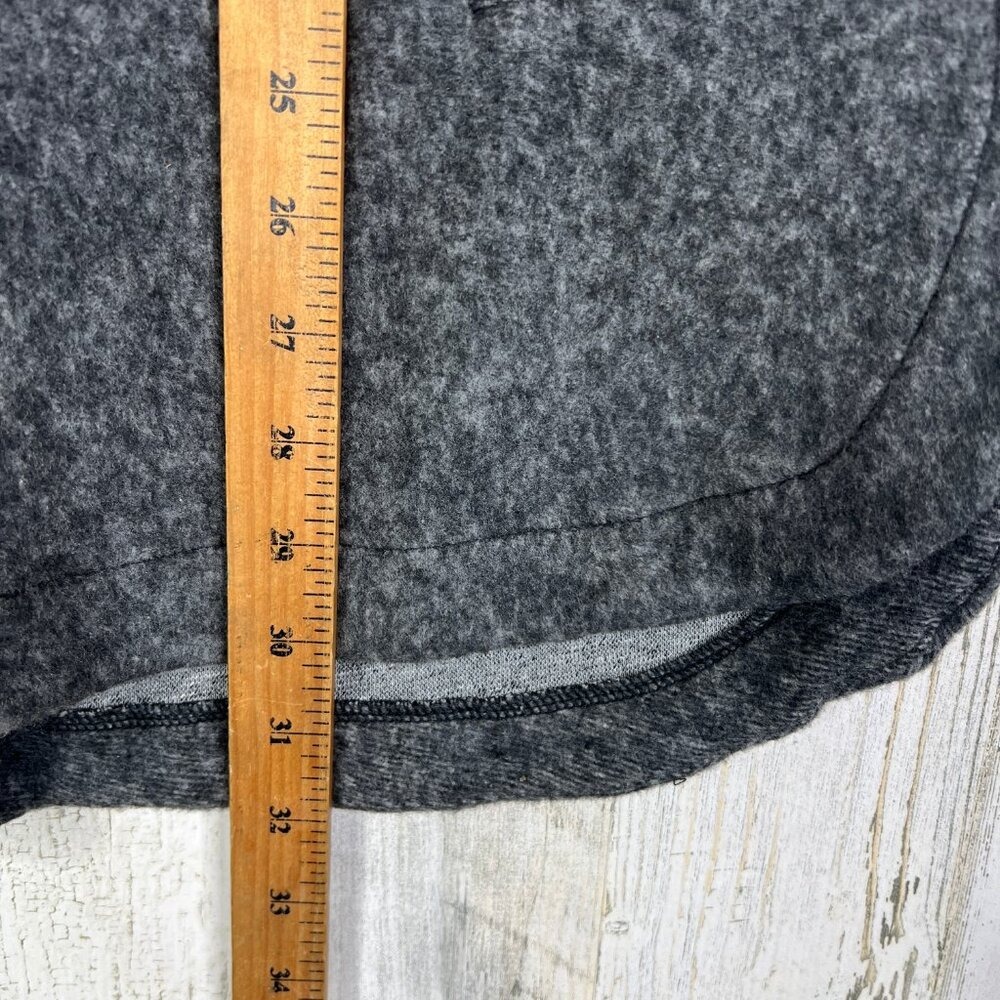 Michael Stars Sherpa Poncho Cape Cowl Neck Pockets Charcoal Gray Oversized Sz S - Picture 10 of 10